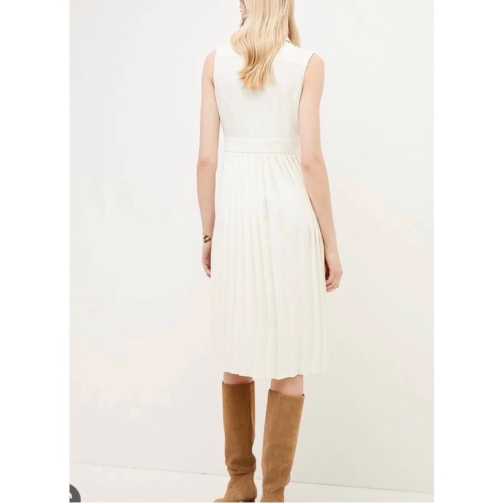 Karen Millen Soft Tailored Pleated Sleeveless Shirt Midi Dress 6 - Picture 8 of 9